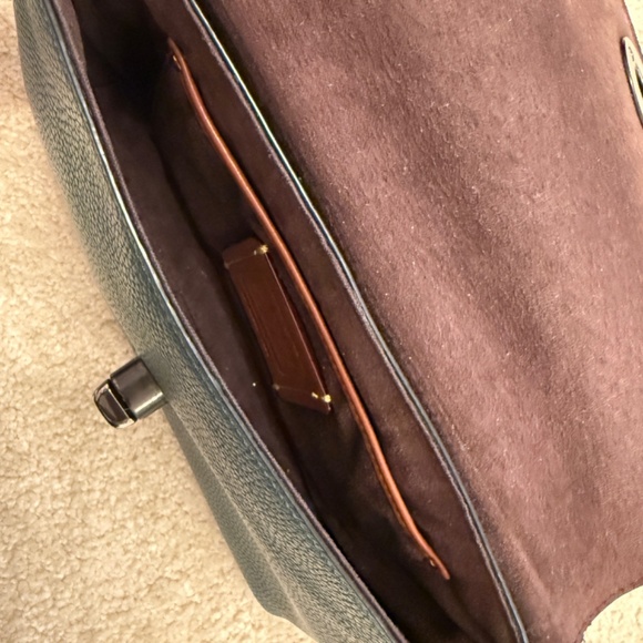 Coach Crosstown Crossbody Pebble Leather Bag Forest Green Purse - Picture 7 of 8